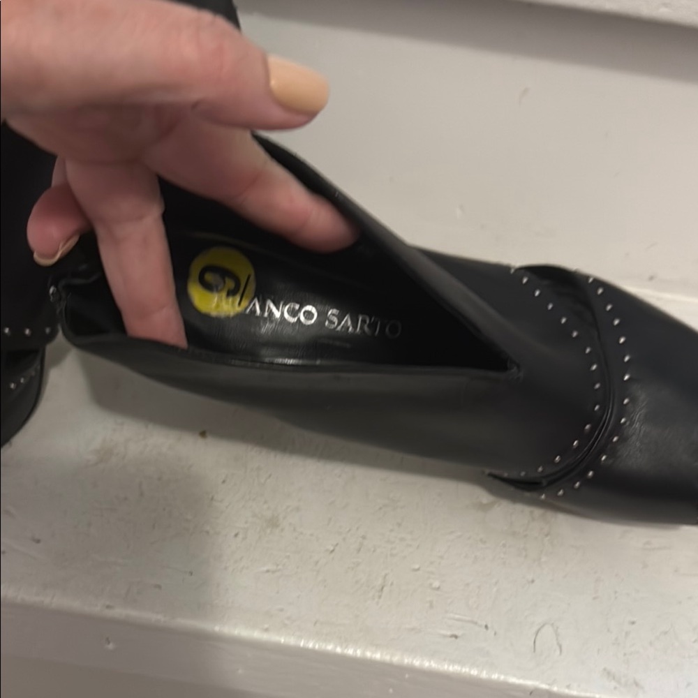 Franco Sarto Black heels with Brogue Detailing